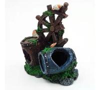 Qcwwy Decorazioni per Acquari Decorazioni per Acquari Rotti per Rotti Betta Cave Hideout Fish Tank Ornament Tema del Naufragio Paesaggistica Nascondigli Accessori Decorazione per Aquascape (Botte di