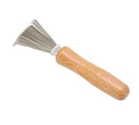 Qcwwy Detergente per Spazzole per Capelli, Rastrello in Filo di Acciaio Inossidabile con Manico in Legno per Rimuovere Polvere e Detriti Dai Capelli, Adatto Alla Maggior Parte dei