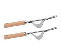 Qcwwy Diserbatore a Mano da Giardino, Strumento per la Rimozione delle Erbacce in Acciaio Inossidabile con Manico in Faggio per Indiscreti Cardi, Denti di Leone, Granchio,