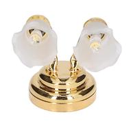 Qcwwy Douple House Double Head Miniatura LED LED SURISITE PER DECORAZIONE DELLA CASA DELLA CAGLIO CON L'ITTRUTTURE - PULLY APPORTO Come PER i Bambini - Materiale di Vetro in Metallo/Vetro
