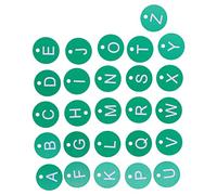 Qcwwy Etichetta Bijenkorf Numerata con Piccoli Buchi di Gestione del Bestiame per un Accessorio per da Giardino, 26 M (Scheda di lettere verdi)
