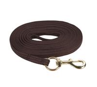 Qcwwy Fallia di Addestramento Equestre, Linea di Controllo del Cavallo con Intreccio in Tessuto Morbido con Attrezzatura a Cavallo con Gancio a Scatto Rotante in Ottone per (Brown)
