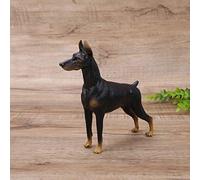 Qcwwy Figurina di Cane Doberman, Modello Decorativo in Miniatura, Giocattolo da Collezione di Simulazione per Figurine di Amanti dei Cani