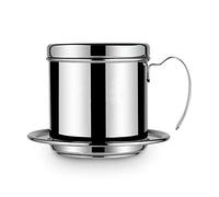 Qcwwy Filtro Antigoccia per caffè Vietnamita, Tradizionale Caffettiera in Metallo per la Preparazione della Birra, Filtro per caffè per Uso Domestico (SILVER)