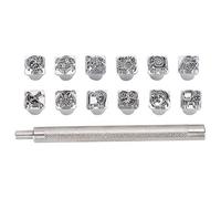 Qcwwy Fruttili Artigianali in Pelle, 12 Pezzi di Forte Impatto Dodici Motivi per Punzone Strumento per la Stampa Artigianale con Strumento Pratico per gli Amanti Dell'artigianato