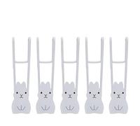 Qcwwy Ganci Sopra la Porta, 5 Pezzi in Acciaio Inossidabile Spruzzato di Coniglio Cartone Animato, Nessun Danno Dietro la Porta, Ganci per Appendere la Porta, per L'organizzazione