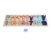 Qcwwy Giocattoli per Smistare i Numeri in Legno Gioco di Smistamento di Forme Colorate con Tabellone di Corrispondenza delle Forme di Numeri 3 in 1 Blocchi di Costruzione Aritmetica