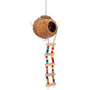 Qcwwy Giocattoli per Uccelli Giocattoli di Comfort e Test per il Sonno Coconut Shell House Fun Nascondeva il Nido di Criceto Adatto per lo Spazio Vuoto per Posizionare Prelibatezze e Semi di Uccelli