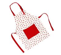 Qcwwy Grembiule per Bambini, Cinturino Morbido Regolabile in Cotone Traspirante con Grande Tasca per Dipingere Torte, Disegni Fai da Te, Motivo Fragole Rosse