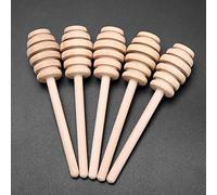 Qcwwy Honey Drizzler Mestolare Set di Asta per Sciroppo D'acero e Cioccolato Che Piove con 24% Gadget da Cucina in Legno (10,5 cm)