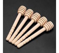 Qcwwy Honey Drizzler Mestolare Set di Asta per Sciroppo D'acero e Cioccolato Che Piove con 24% Gadget da Cucina in Legno (10 cm)