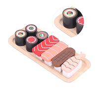 Qcwwy Il Ristorante di Sushi in Legno Finta Il Gioco Set per Bambini con 10 Pezzi Vari - Incoraggia L'immaginazione e Il Pensiero Logico - Adatto per i Bambini di 3 Anni e Oltre