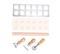 Qcwwy Kit di Strumenti per Fare la Pasta, Set di Strumenti per Pasta, Accessori per la Produzione di Gnocchi in Acciaio Inossidabile, Taglia-spaghetti, Mattarello, Timbro a Rullo in
