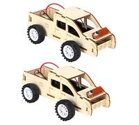 Qcwwy Kit per Auto Modello Meccanico in Legno per Veicoli Controllati, Controllo Vocale Fai da Te per Bambini e Adulti, Giocattoli Scientifici per l'educazione