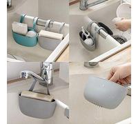 Qcwwy Lato Nella Festa della Moda Cesto Sospeso di Caddy Cucina Sospeso per Spugne con Squisito Fabbricazione e Design di Scarico Cavo per lo Stoccaggio Igienico (GREY)