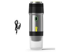 Qcwwy Macchina da caffè Portatile, Macchina da caffè Elettrica Senza Fili Ricaricabile Tramite USB con Funzionamento Touch Programmabile per Capsule e Macinato, Tazza da 120 Ml (SILVER)