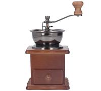 Qcwwy Macinacaffè Manuale, Macinacaffè Manuale con Base in Legno di Faggio retrò con Anima in Acciaio Inossidabile Regolabile, per la Preparazione del Caffè in Ufficio in Casa