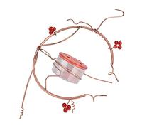 Qcwwy Mangiatoia per Uccelli da Appendere con Design a Bacca Rossa e Ciotola a Spirale in Rame per la Decorazione Dell'alimentazione degli Uccelli da Giardino All'aperto