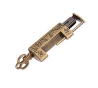 Qcwwy Mini Lucchetto Vintage in Stile Cinese, Blocco retrò Solido per Gioielli o Mini Mobili (Magpie Bronze)