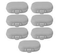 Qcwwy Mini organizer portatile per medicinali con 4 scomparti, organizer per medicinali da viaggio, design rimovibile per un facile lavaggio, scatola tascabile con grande capacità per, grigio