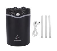 Qcwwy Mini Umidificatore Portatile, Umidificatore a Nebbia Fredda Idratante per il Viso, USB, Triplo Getto, Silenzioso, a Forma di Vulcano, Dispositivo da Tavolo con Luce Colorata per