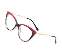 Qcwwy Occhiali con Blocco della Luce Blu, Occhiali con Blocco UV con Amplificazione Accurata per Le Donne Che Guardano la TV (Superiore Rosso)