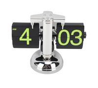 Qcwwy Orologio digitale retrò pieghevole in acciaio inossidabile 304, orologio meccanico da scrivania a patta per la casa e il soggiorno, Numéro vert en acier inoxydable