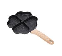 Qcwwy Padella per Uova a Forma di Cuore da 4 Tazze, Padella per Frittata Antiaderente in Alluminio Pressofuso a Calore Rapido e Uniforme, Piastra per Pancake Divisa con Manico Fresco