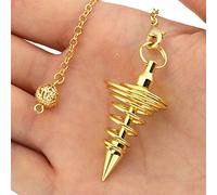 Qcwwy Pendolo Spirituale in Metallo Strumento di Bilanciamento Energetico per Prendere Decisioni 7 di Lunghezza Ideale per Test dei Chakra e Pratiche di Guarigione Decorazione Quotidiana (GOLD)