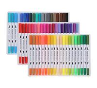 Qcwwy Penne a Doppio Pennello Colori Assortiti Pittura Pennarelli Ad Acquerello Penne a Doppio Pennello Colori Assortiti FineLiner Morbido Inchiostro a Base d'acqua 60/80/100 Set di per Bambini