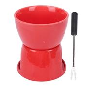 Qcwwy Pentola per Fonduta di Formaggio, Elegante Fonditore in Ceramica Set da Cena Romantico Biscotto Alla Frutta Marshmallow Salsa Calda Al Caramello in Questi Vasetti per Gelato Al (Rosso stile