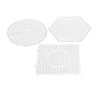 Qcwwy Perline Per Bambini Tavole Forate Perline Fusibili Per Bambini 3 Pezzi Tavole Forate In Plastica Trasparente Set Kit Modello Forniture Per Progetti Artigianali Strumenti Di Creazione Da 5 Mm