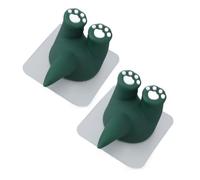 Qcwwy Porta di Ganci per Bambini Porta dello Spazzolino da Denti Solter Spazzolino per Bambini 2 Pezzi Montaggio a Parete Carta Animata Cartuny Animal Design Recorse per Bagno con Coda Unica Senza