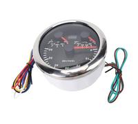 Qcwwy Premium 3 in 1 Tachimetro Elettrico Olio Metro di Acqua per Camion per Yacht (Quadrante nero Lunetta argentata)