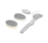 Qcwwy Press Type Liquid Soap Dispenser Brush Press Type Soap Dispensing | Spazzola multifunzionale per la pulizia della con erogazione di sapone a prova di spugna Fornello con valvola in silicone