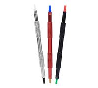 Qcwwy Pressatore Manuale per Orologio Professionale Maniglia Zigrinata Antiscivolo Compatta 3 Pezzi Manico in Alluminio Testa in Plastica per Riparazione Orologi Realizzazione di Accessori per Orologi
