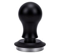 Qcwwy Pressino per caffè a Molla (BLACK) | Pressino per caffè caricato a molla per baristi, caffè in acciaio inossidabile con base caricata a molla da 51 mm
