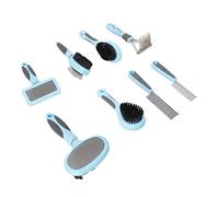 Qcwwy Prodotti per la Pulizia del Cane in 1 Strumento per Deshedding con Impugnatura Ergonomica per Cani Gatti a Pelo Lungo con Doppio Rivestimento Respiri Spazzola per Animali Domestici Set 8