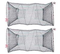 Qcwwy Rete da Pesca Pieghevole per Granchi, Aragoste e Gamberetti, Portatile, Pieghevole, Senza Installazione, 33 X 60 Cm, in Nylon Leggero, Alluminio, per la Pesca in Acqua Dolce e