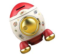 Qcwwy Scatola Moneta per Piggy Bank Cartone Animato a Forma di Razzo Contenitore Multifunzione Scatola di Denaro Grande Spazio Moderno Barattolo Decorativo per Ragazzi Ragazze Incoraggiare Le