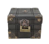 Qcwwy Scatola per Ornamenti 4,3x4,5x3,1 Pollici Scatola Portaoggetti in Legno Vintage con Serratura per Ciondoli da Donna per Bigiotteria Articoli Vari Collana di Orologi Ricordo Gioielli Antichi