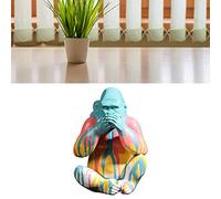 Qcwwy Statua Dipinta con Statuetta di Animali Realistica con Lucentezza Vivida e Design Unico per L'arredamento Dell'ufficio del Giardino di Casa (gorilla)