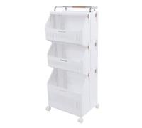 Qcwwy Strecci di Cesto del Lavanderia a Cestino Rotolante con Ruote, Cestini Rolling Rimovibili Organizzatore di Stoccaggio per Lavanderia Cramella (3 livelli 30.5x23x32.5cm)