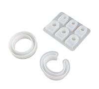Qcwwy Strumenti Creativi Dimensioni Anello Alla Moda Bracciale a Forma di C Set di Stampi per Colla a Goccia per Gioielli in Resina Fatti a Mano Braccialetti Artigianali Anelli 3 Pezzi Stampo in