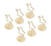 Qcwwy Supporto per Segnaposto da Tavolo Porta Segnaposto da Tavolo 6 Pezzi Supporto per in Metallo a Forma di Stella Menu Memo Morsetto per Foto per Feste di Matrimonio Ufficio Ristorante Materiale
