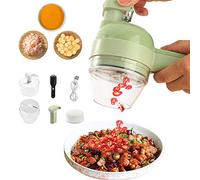 Qcwwy Tagliaverdure Elettrico Portatile, Design Ergonomico con Impugnatura Comoda per Tritare, Sbucciare e Mescolare, Set di Utensili da per la Casalinga