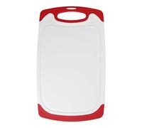 Qcwwy Tagliere Antiscivolo da 3 Pezzi, Materiale Durevole in PP TPR con Angoli in Silicone e Manico per Tagliare Frutta e Verdura Nella di Casa (rosso)