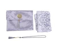 Qcwwy Tappeto per Preghiere in Cotone con Nappe a Frange, Borsa da Viaggio Pieghevole Portatile Perline Tessuto Traspirante in Peluche per La Meditazione Bambini Adulti Preghiera Home (GREY)