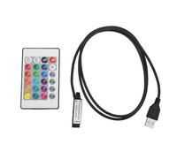 Qcwwy Telecomando, Controller IR con Effetto Lampada RGB a 24 Tasti USB, per Luci Decorative, Strisce Luminose Soffuse LED Effetto Controller Control (#2)