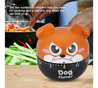 Qcwwy Timer Meccanico 60 Minuti, a Forma di Cane Carino, Batteria Necessaria, Ideale per Cucinare, Cuocere al Forno Ed Eseguire Esercizi di Cronometraggio degli Utensili (#01)